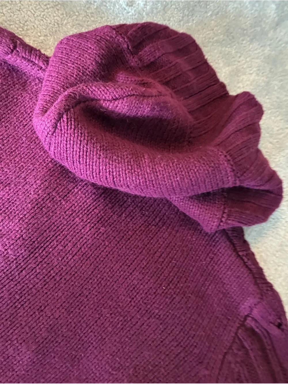 Women’s St John’s Bay Cozy Cable-Knit Hooded Sweater - Burgundy Size M